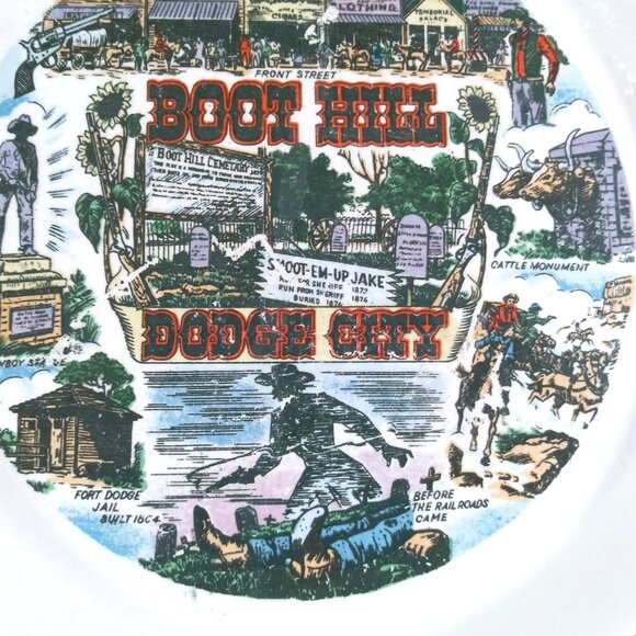 Utensil Trivet VTG Ceramic Souvenir Decor Boot Hill Dodge City Made in Japan - Picture 4 of 7
